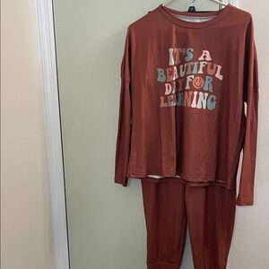 Kids Pajamas - Rust Orange Set